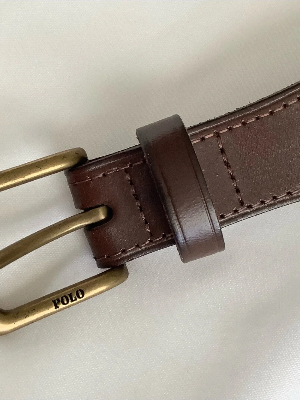 Polo by Ralph Lauren Burgundy Ribbon Belt with Navy and Gold Stripe